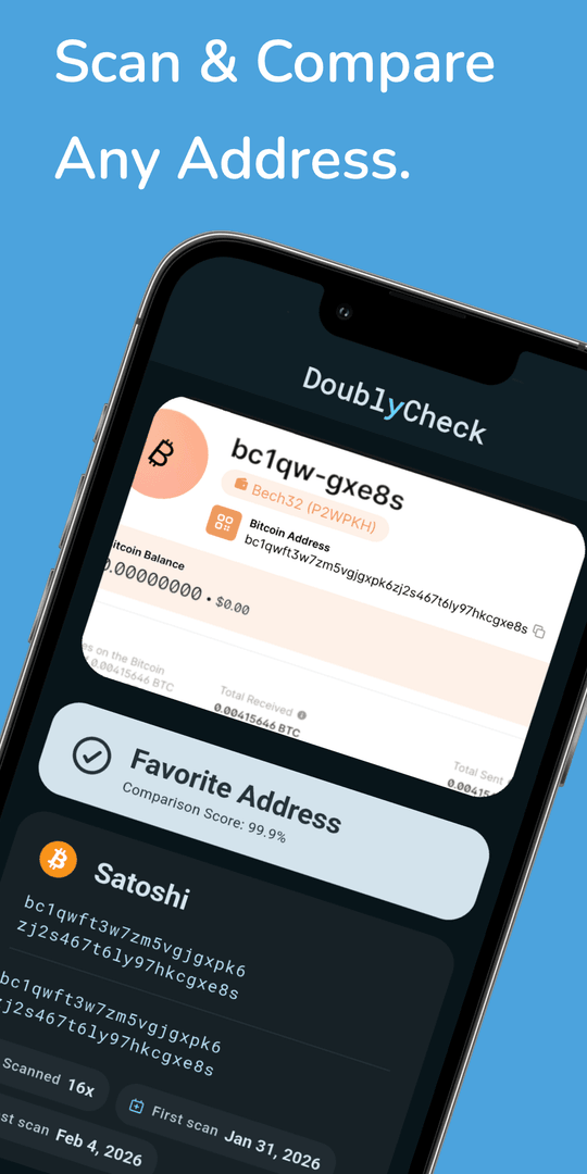 Scan and compare any address with your camera