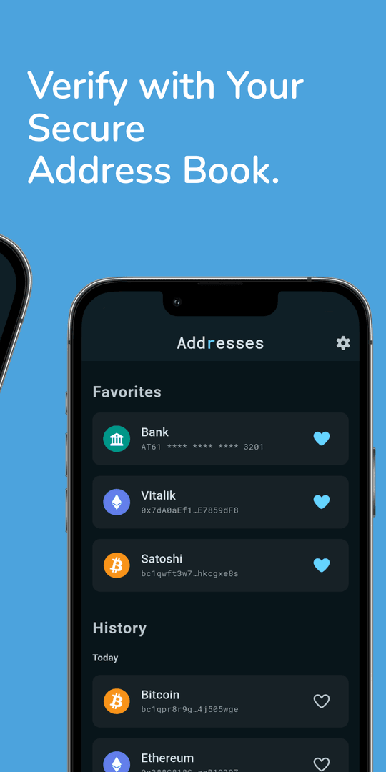 Verify addresses with your secure address book
